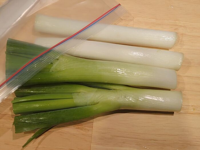 その2  後のネギはフリーザーバッグに入れて