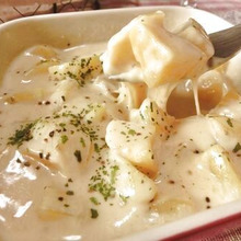 レンジで簡単☆ お皿ひとつで、ポテトのチーズフォンデュ風