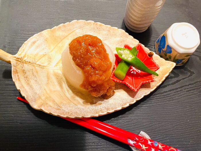 ふうふうたべる風呂吹き大根 味噌ダレに良いですよ(⌒▽⌒)