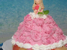 淡いピンクカラーのドレスのプリンセスケーキ(フロリダグレープフルーツ使用)♪