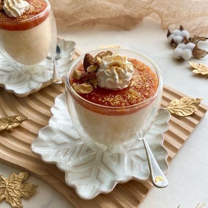 とろとろに熟した柿と余った生クリームでパンナコッタ風