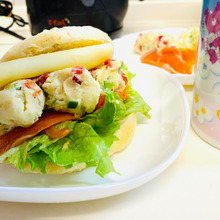 朝はこれ!イングリッシュマフィンでポテトサーモントッツォ(^o^)