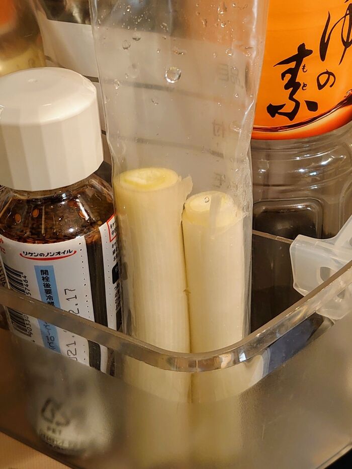2週間後の冷蔵保存のネギ