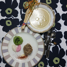 たたき牛蒡と 安納牛蒡ポタージュ 本日の夕食