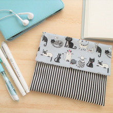 【型紙付き】ファスナーのいらない!!簡単仕上げのマチなしポーチ