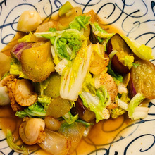 ホタテと白菜のオイスターソース炒め