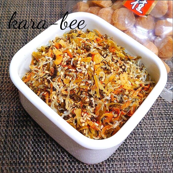 白飯どろぼう♪干し貝柱とちりめんの絶品高菜ふりかけ