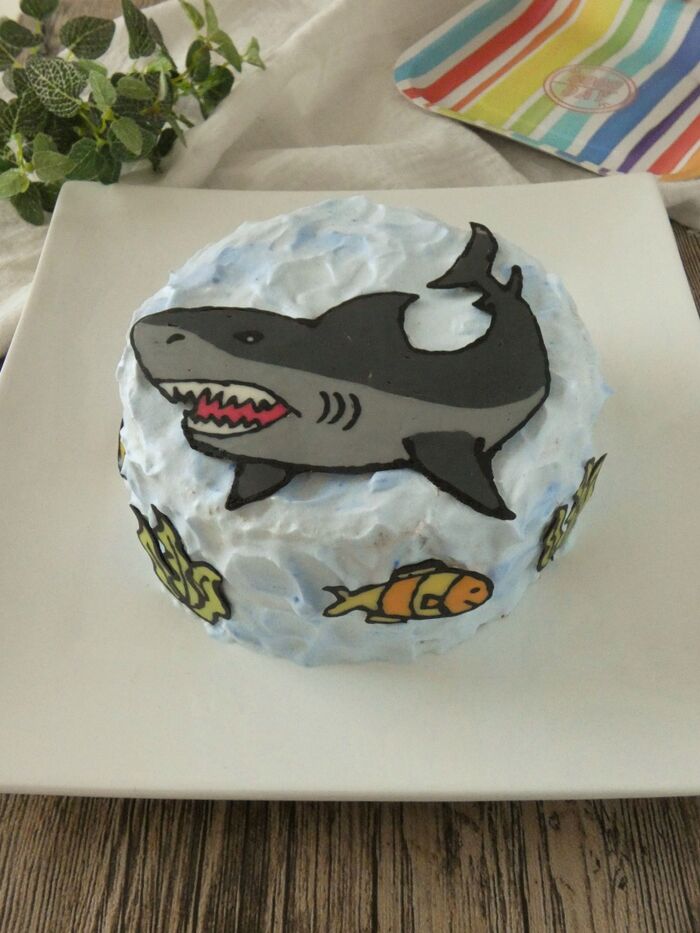 「チョコスポンジのバナナケーキ」で誕生日ケーキ♪