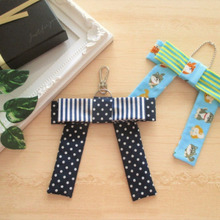 【型紙付き】ハギレ活用!ダブルリボンのキーホルダー