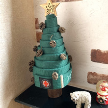 簡単♪巻くだけクリスマスツリー!思い出の帯(空手)リメイク