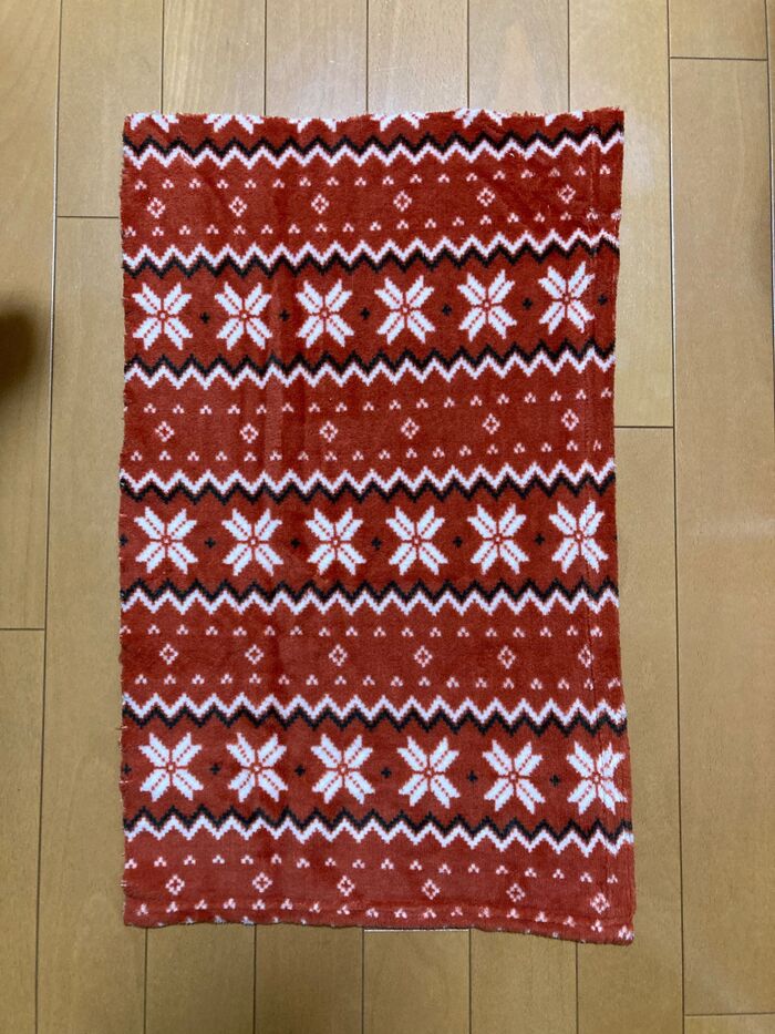 ①ネックウォーマーを作る。