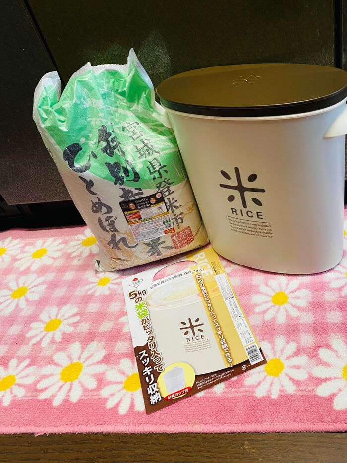 買ってすぐ!5kgの米袋をそのまま収納(*´∀`)♪ MADE IN 日本