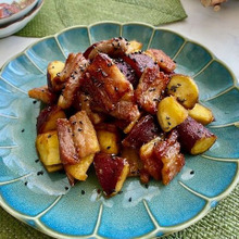 ご飯にもおつまみにもおいしい〜さつまいもと豚バラ肉の甘辛炒め