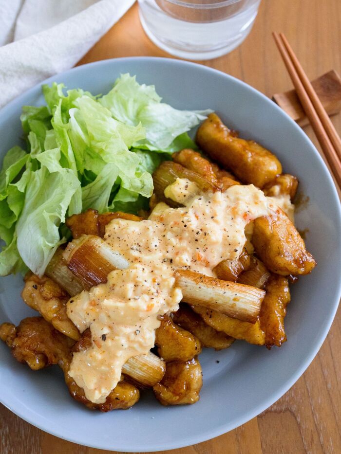 ねぎチキン南蛮【ねぎがとろっと♡むね肉でヘルシー♬】