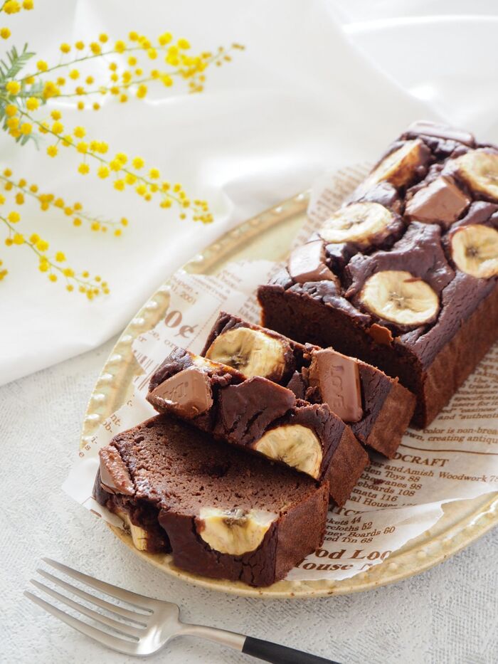 【小麦粉、バター不使用】チョコバナナパウンドケーキ