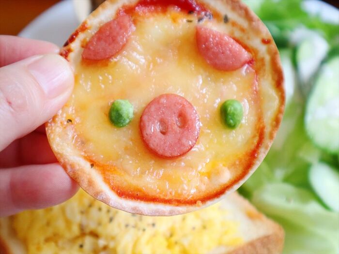 餃子の皮deアニマルミニピザ