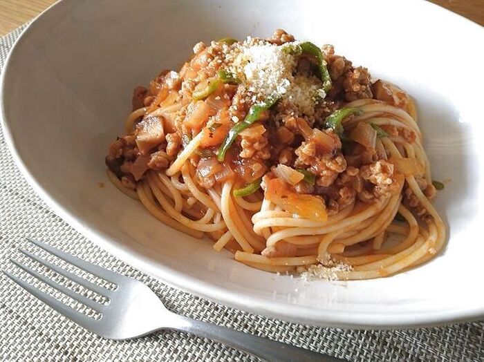 大豆ミートスパゲティー