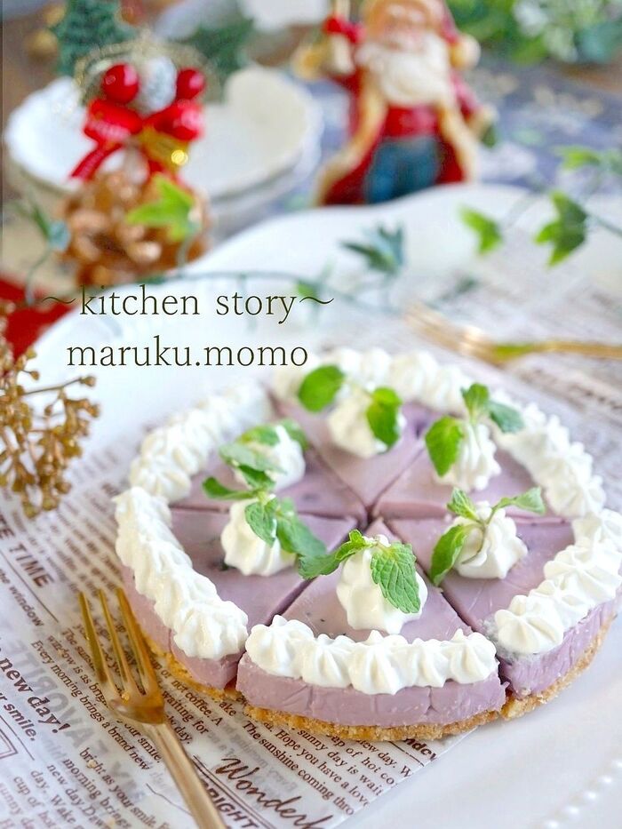 【クリスマス】簡単!アレを使って焼かない♪ミニレアチーズケーキ💛