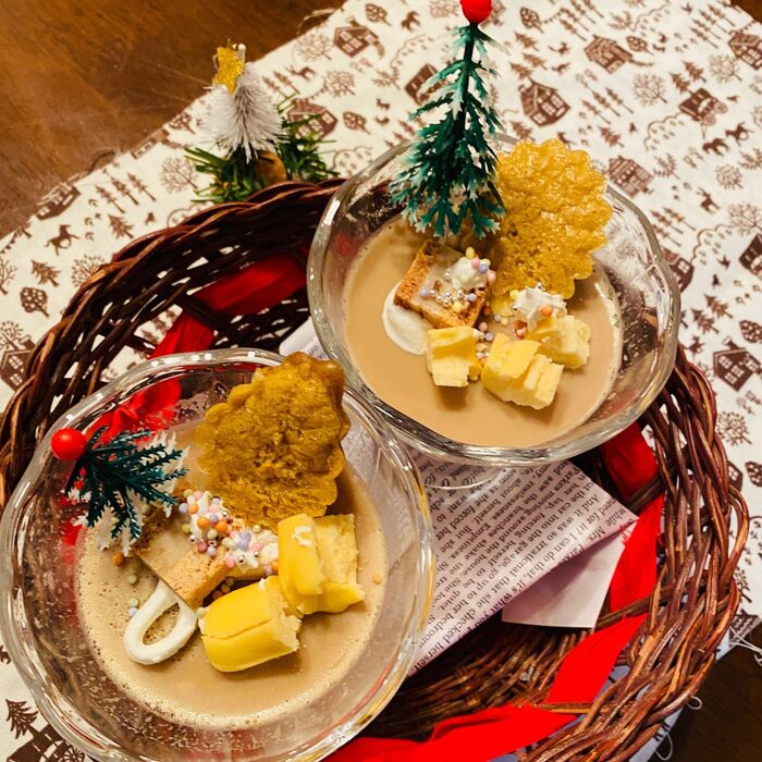 スタバキャラメルラテでヘルシーなスィーツ🎶2種類作りましたよ(*^◯^*)