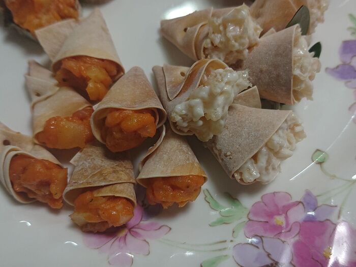 setting コルネに詰める