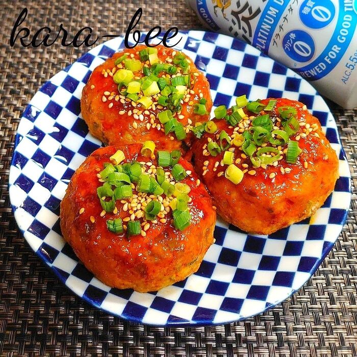 無駄なく美味しく♪長ネギの青い部分たっぷり!オイコチュお豆腐豚つくね