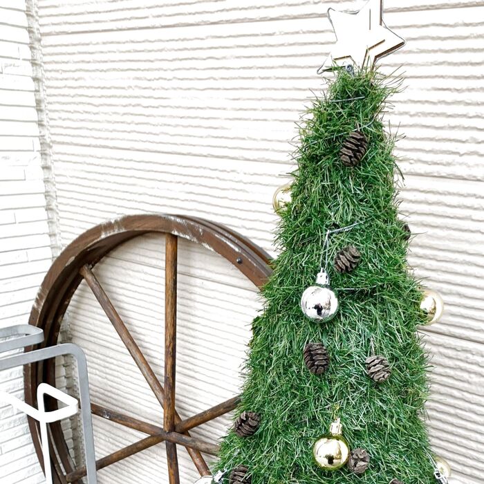 玄関先に置きたい!クリスマスツリーあれで作ってみました