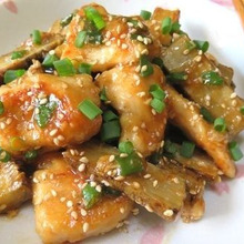 ちょい酢でヤミツキ♪ 鶏むね肉とごぼうの照り焼き