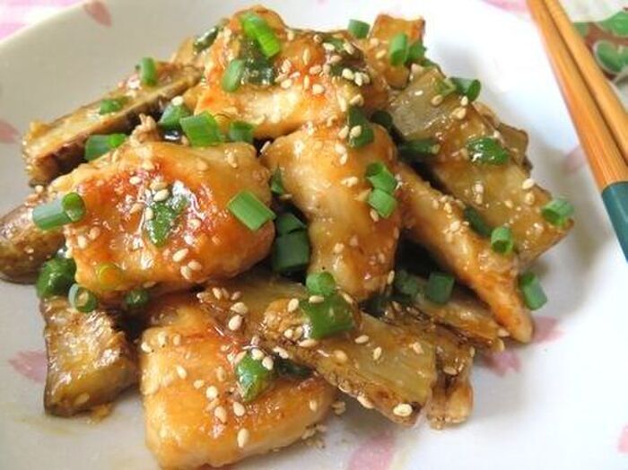 ちょい酢でヤミツキ♪ 鶏むね肉とごぼうの照り焼き