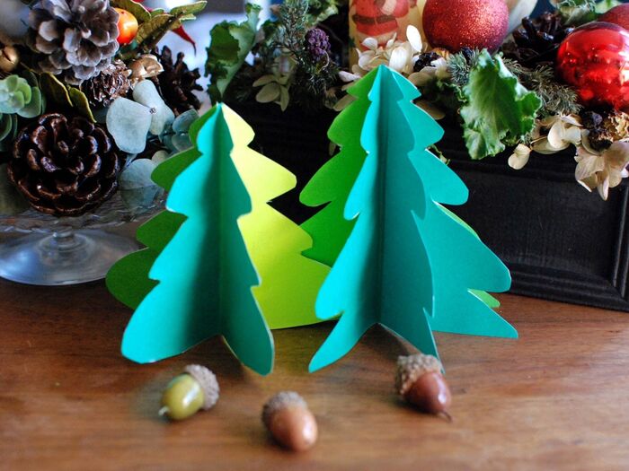 ☆切って貼るだけ♪折り紙クリスマスツリー☆