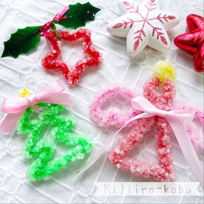 ホウ砂で作る!砂糖菓子風クリスマス飾り♪