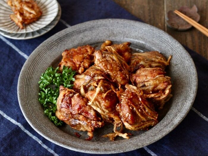 【青森の鶏ごぼう唐揚げ】絶品・甘ジョッパイタレがおいしいヤミツキ!食材2つ