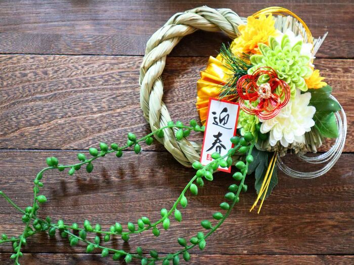 【100均リメイク】迎春♪ 春色しめ飾り