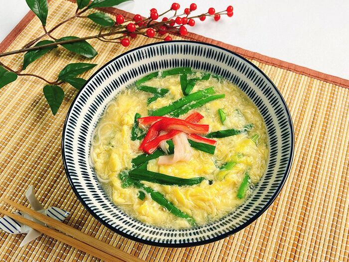 便利な野菜だし使用♪【ニラ玉にゅうめん】