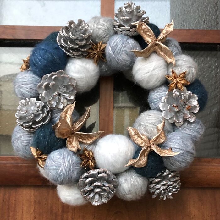 クルクル巻くだけ!子供でも簡単キラふわリース☆