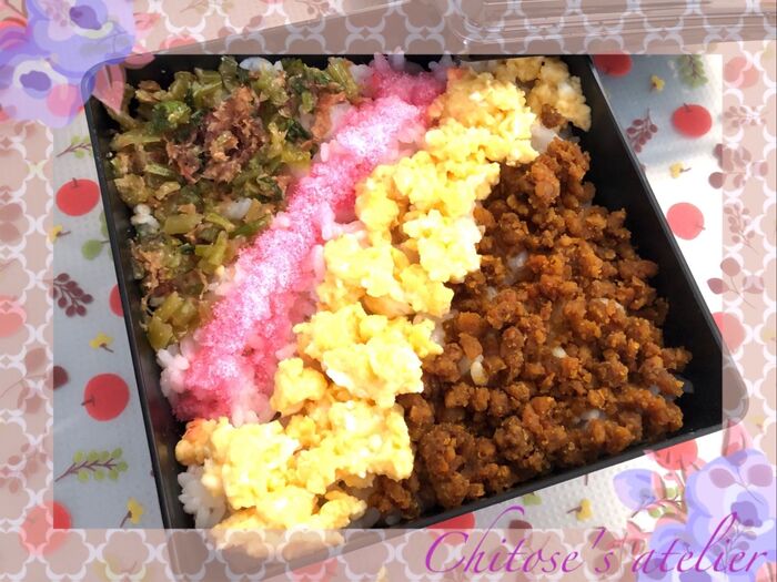 豪華に見えてめっちゃ簡単♬4色弁当🍱✨