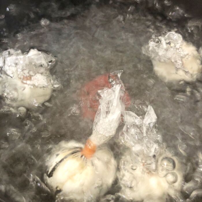 ③②を茹でる