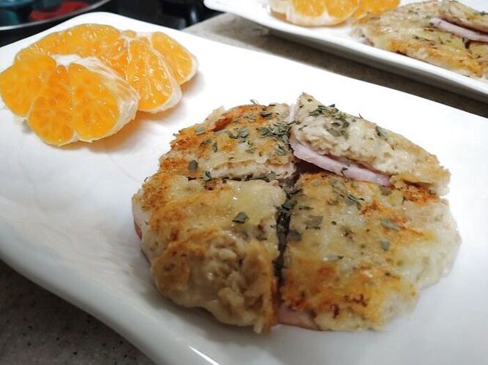 ハムとチーズでオートミールサンド