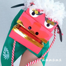 パクッ❤頭がよくなる?!お菓子の箱で獅子舞パペット