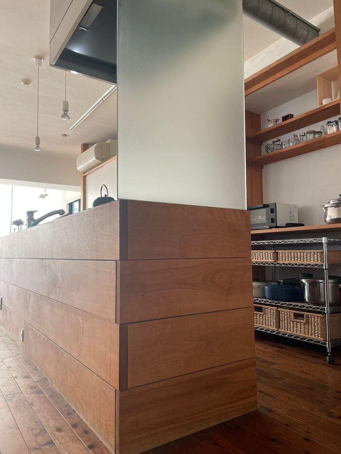 表から見たキッチン