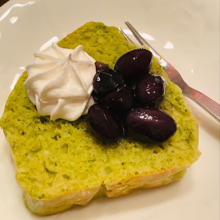 甘さ、脂質控えめな、抹茶ケーキ♪
