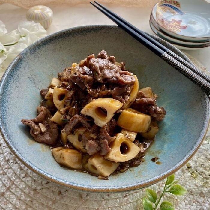 冬は根菜がおいしい〜れんこんと牛肉の甘辛炒め煮