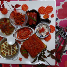 5本100円の京人参で遊びまくる、今日のお昼ご飯!! 8品 !!