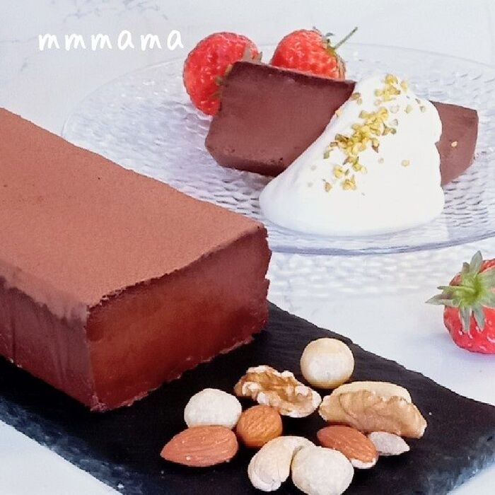 材料3つ☆濃厚ショコラのテリーヌ♥メッセージを添えて