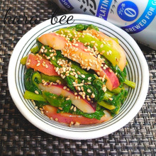 明日も食べたい♪菜の花とイカの辛子酢味噌和え