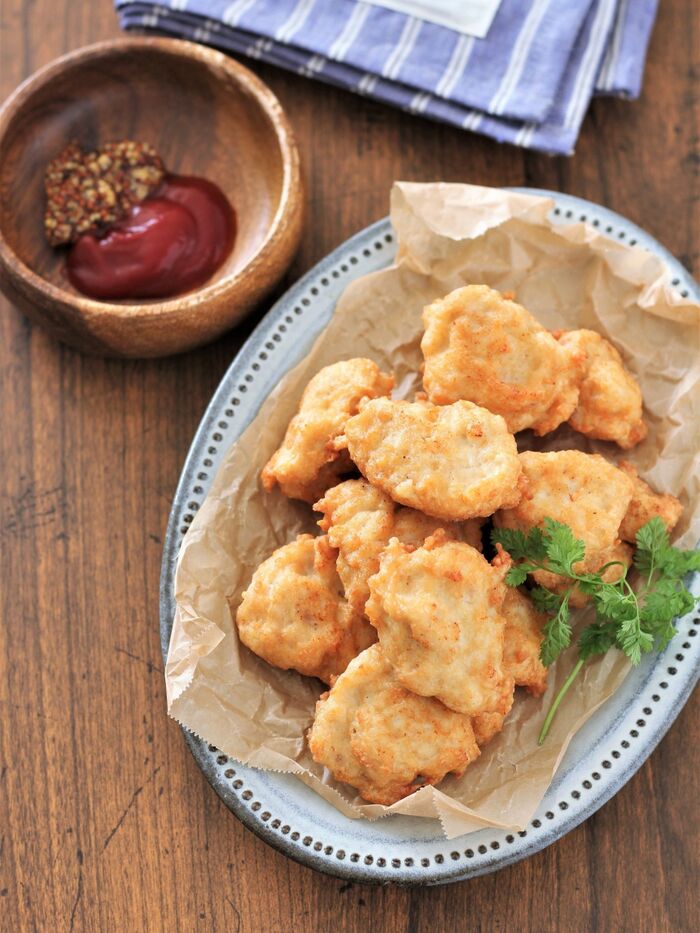 卵不使用!袋の上からもみもみするだけ。ふわふわチキンナゲット