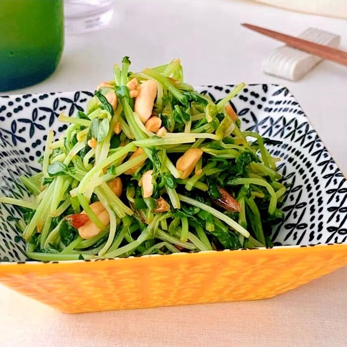 【楽めし】豆苗のピーナッツ和え