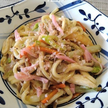 ポン酢で【焼きうどん】