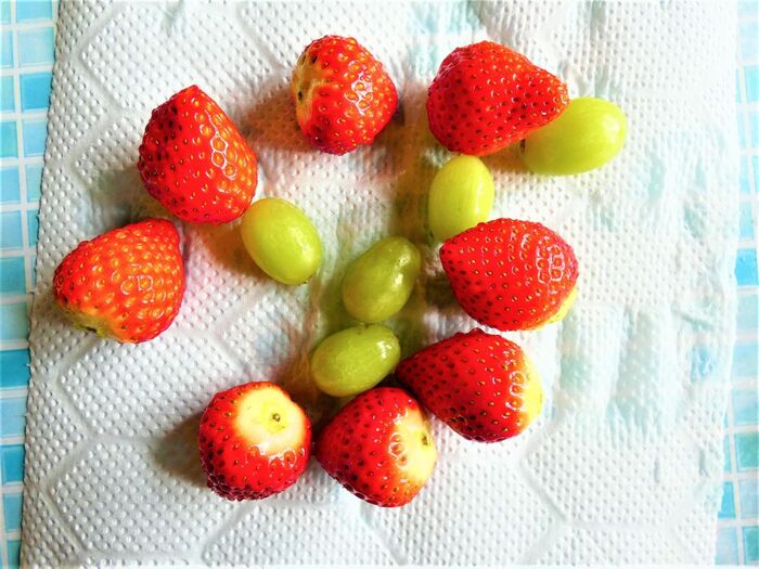 フルーツは水分をよくふき取るのがポイント!!