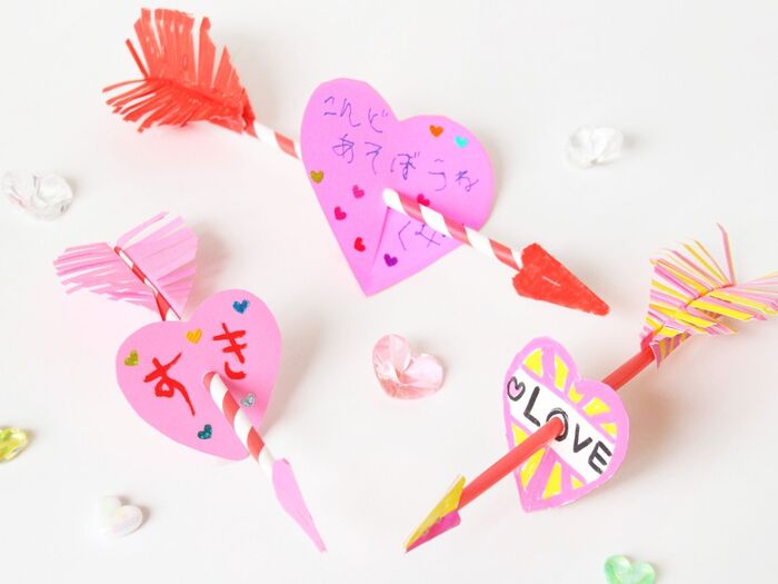 心にささるハートの矢♡簡単手作りメッセージカード
