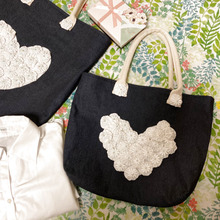 100均材料&古着リメイク!バレンタインハンドメイド!思い出いっぱいハートバック(^○^)